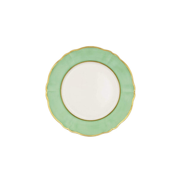 Piatto Piano Ornato Bouquet Verde Pastello