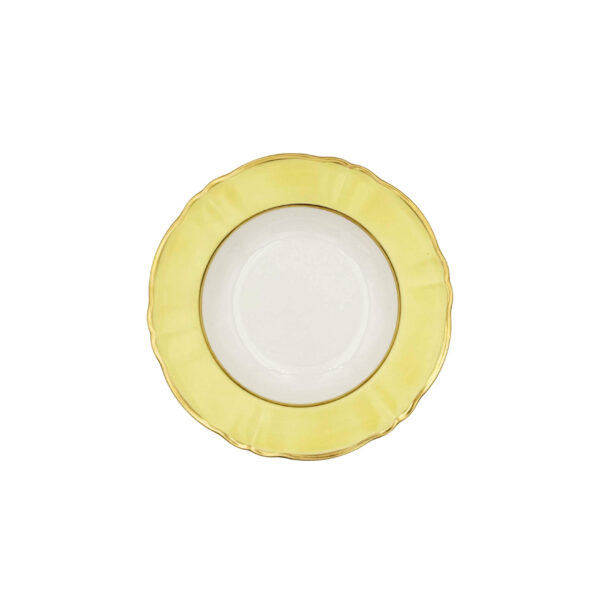 Piatto Fondo Ornato Bouquet Giallo Pastello