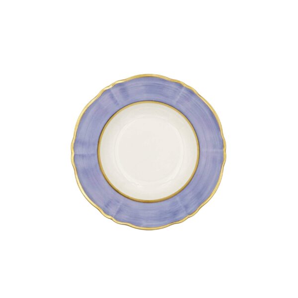 Deep Plate Ornate Bouquet Pastel Purple