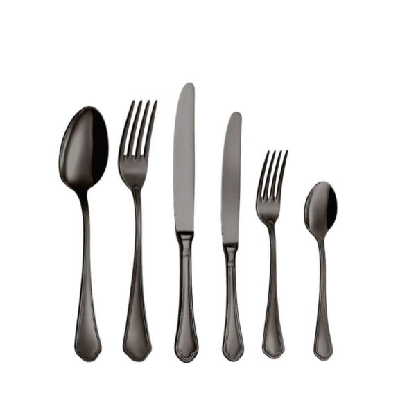 Set Posate 6 Pezzi Ornato Nero
