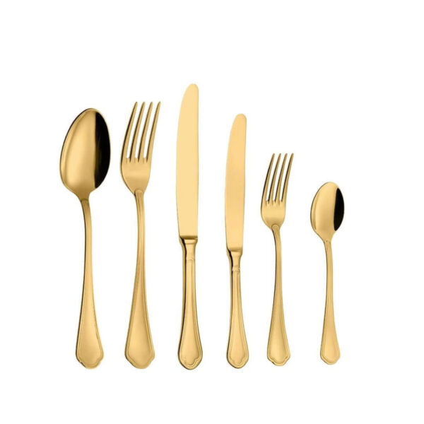 Set Posate 6 Pezzi Ornato Oro
