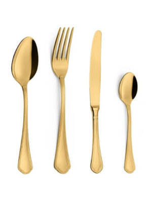 Set Posate 4 Pezzi Ornato Oro