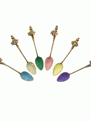 Set 6 Cucchiaini Colorati Assortiti con Decorazione Ape