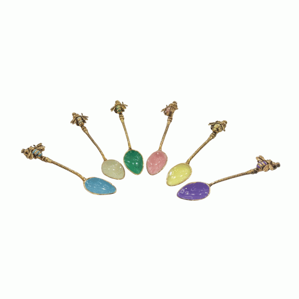 Set 6 Cucchiaini Colorati Assortiti con Decorazione Ape