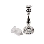 Silver Candlestick with Wind Guard