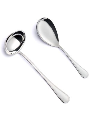 English Steel Rice Ladle and Serving Spoon Set
