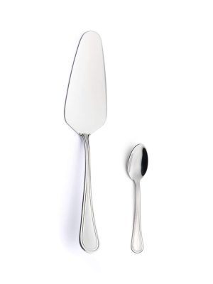 Cake Server and 12 Small Dessert Forks in English Steel