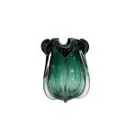 Vaso Trasparente e Verde Piccolo fatto a mano in Cristallo