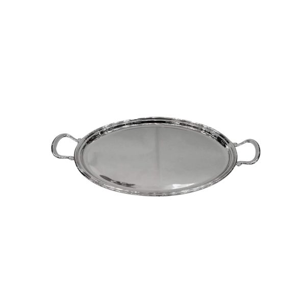 Medium Oval Silver Tray with Handles
