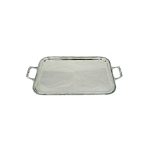Rectangular Tray with Handles in Medium IMPERO Silver Alloy.