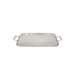 Rectangular Tray with Handles in Medium IMPERO Silver Alloy.