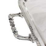 Rectangular Tray with Handles in Medium IMPERO Silver Alloy.