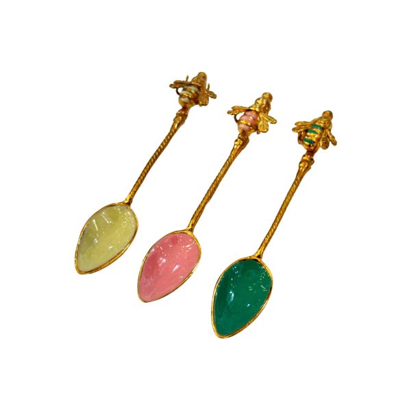 Set 3 Cucchiaini Colorati Assortiti con Decorazione Ape