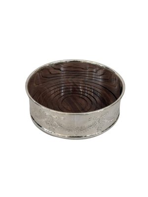 Silver Alloy and Wood Bottle Coaster