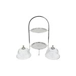 Two-Tier Cake Stand with Crystal Domes