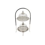 Two-Tier Cake Stand with Crystal Domes