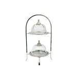 Two-Tier Cake Stand with Crystal Domes