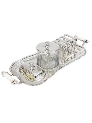 Silver Alloy Breakfast Tray Set
