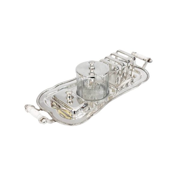 Silver Alloy Breakfast Tray Set