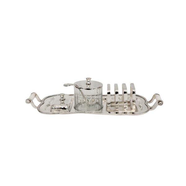 Silver Alloy Breakfast Tray Set
