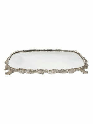 Vassoio rettangolare I Silver Plated con Specchio