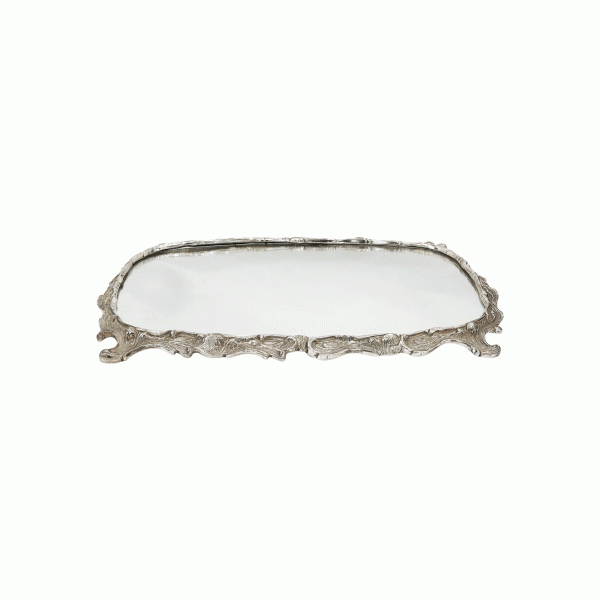 Small rectangular tray with handles in Silver Plated (Copia)